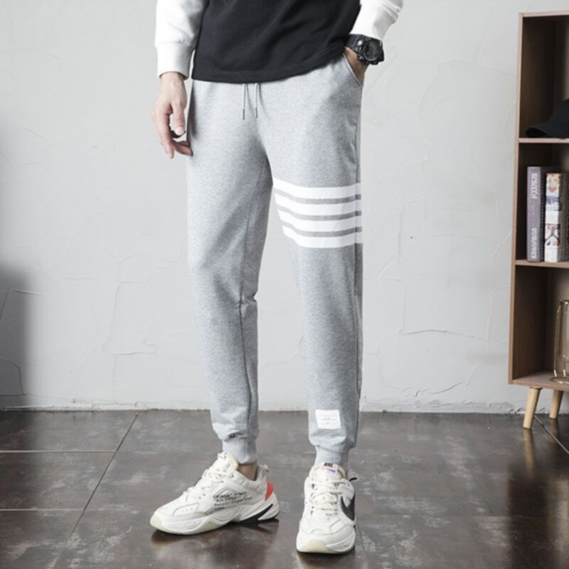 Cotton Soft Classic Stripe Sweatpants Men's Fashion Pants